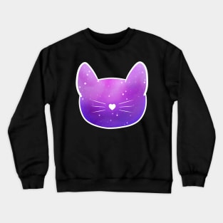 Kitty Purple Galaxy Crewneck Sweatshirt